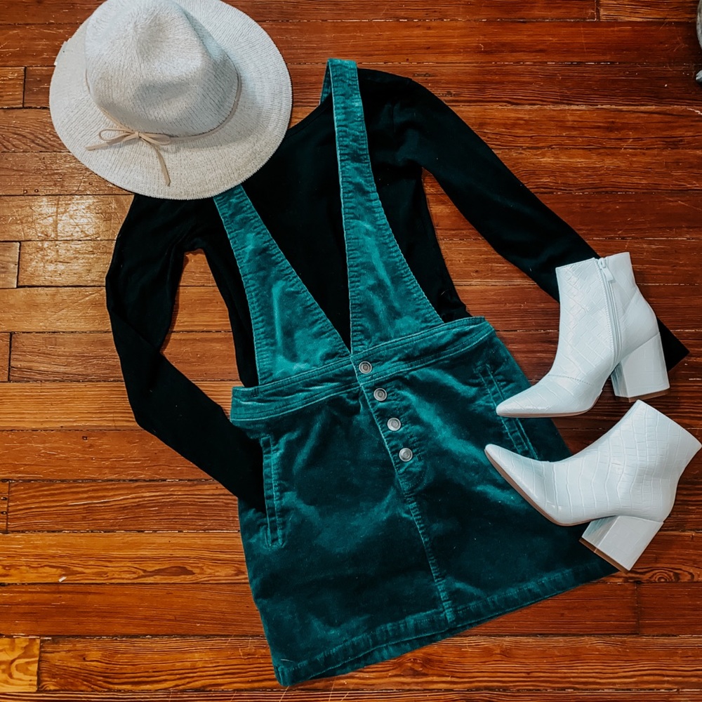Teal overall dress
